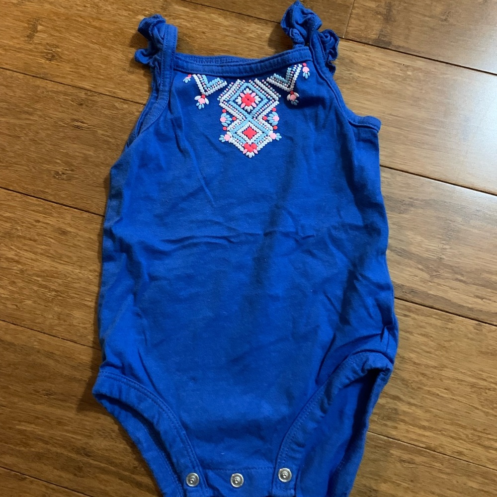 Adorable blue tank top onsie